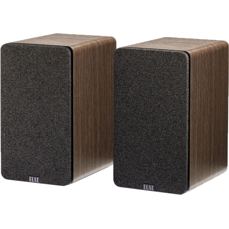 ELAC Debut ConneX DCB41 Two-Way Active Bookshelf Speakers (Walnut, Pair)