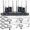 Nady D-450-LT-HM10 Four-Person Digital Wireless System with Black Lavalier & Black Headset Mics (515 to 598 MHz)