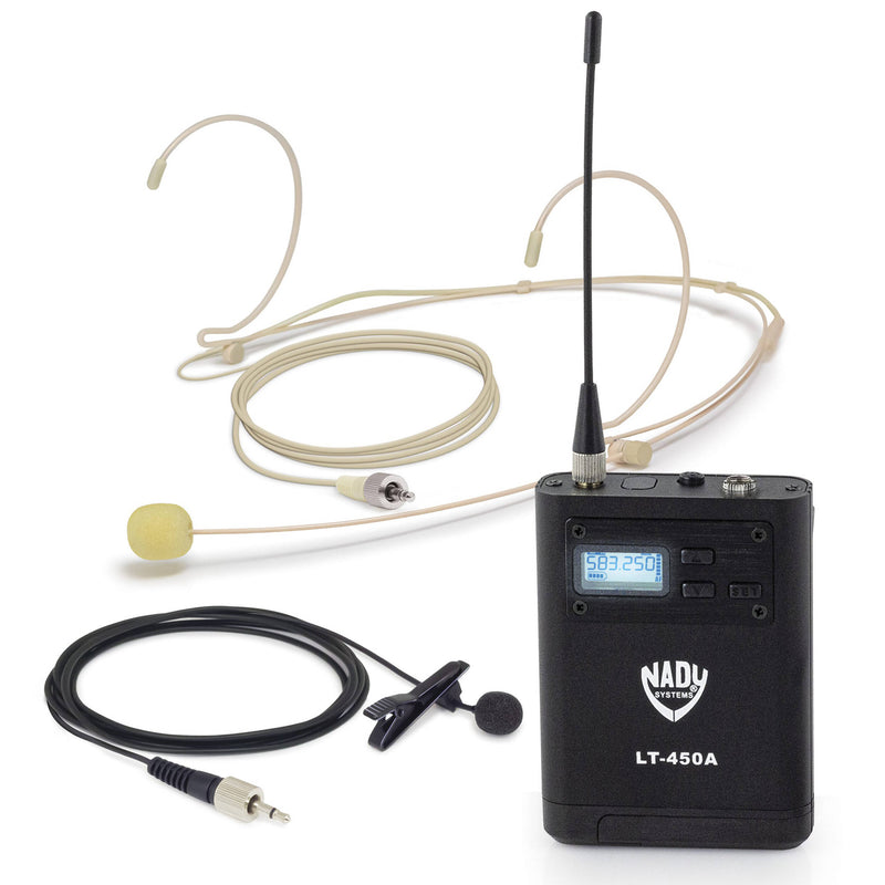 Nady D-450-LT-HM10 Four-Person Digital Wireless System with Black Lavalier & Beige Headset Mics (515 to 598 MHz)