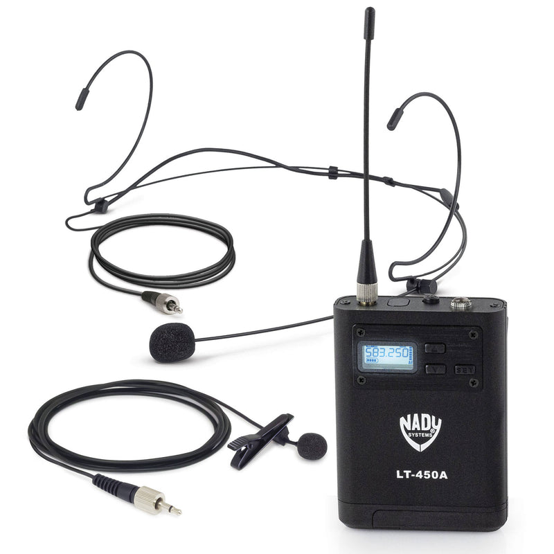Nady D-450-LT-HM10 Four-Person Digital Wireless System with Black Lavalier & Black Headset Mics (515 to 598 MHz)