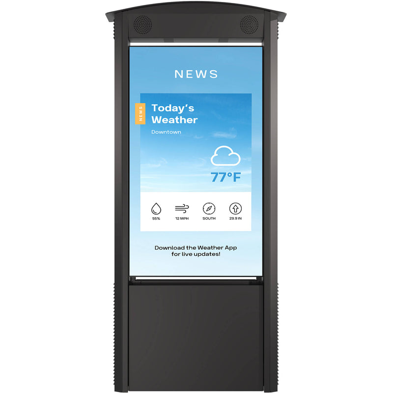 Peerless-AV Dual-Sided Smart City Kiosk with 55" Displays and Speakers (Black)