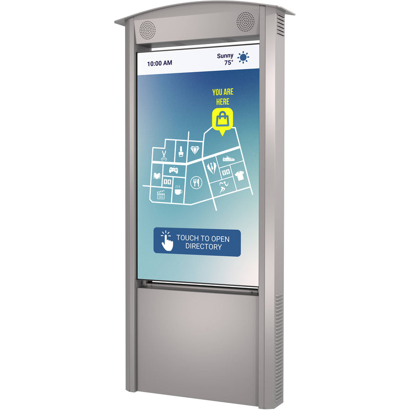 Peerless-AV Dual-Sided Smart City Kiosk with 55" Displays and Speakers (Silver)