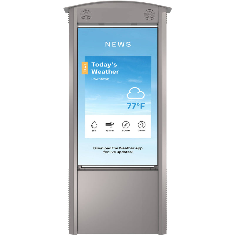 Peerless-AV Dual-Sided Smart City Kiosk with 55" Displays and Speakers (Silver)