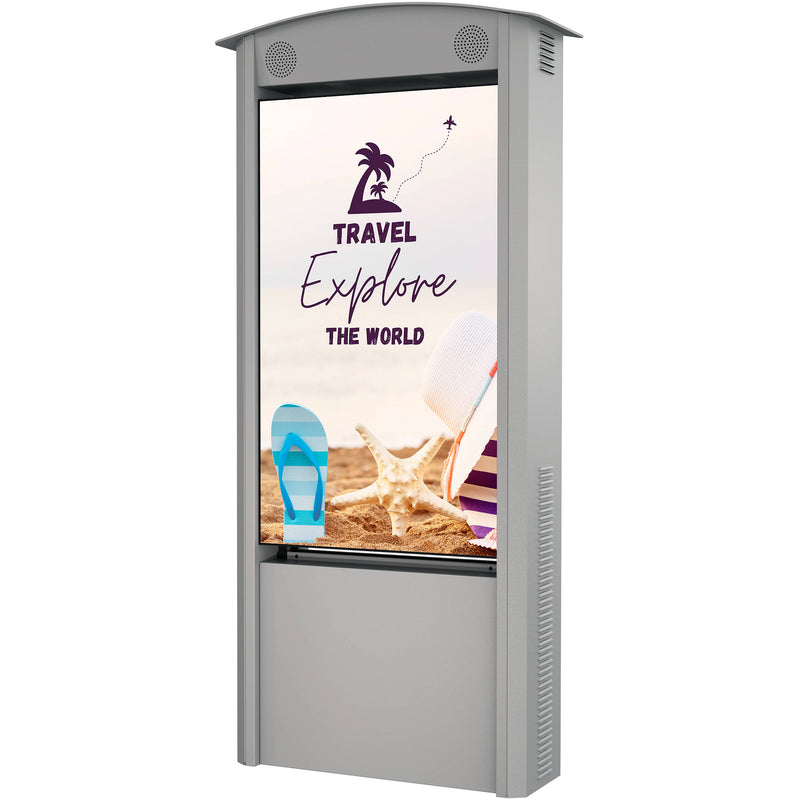 Peerless-AV Dual-Sided Smart City Kiosk with 55" Displays and Speakers (Silver)
