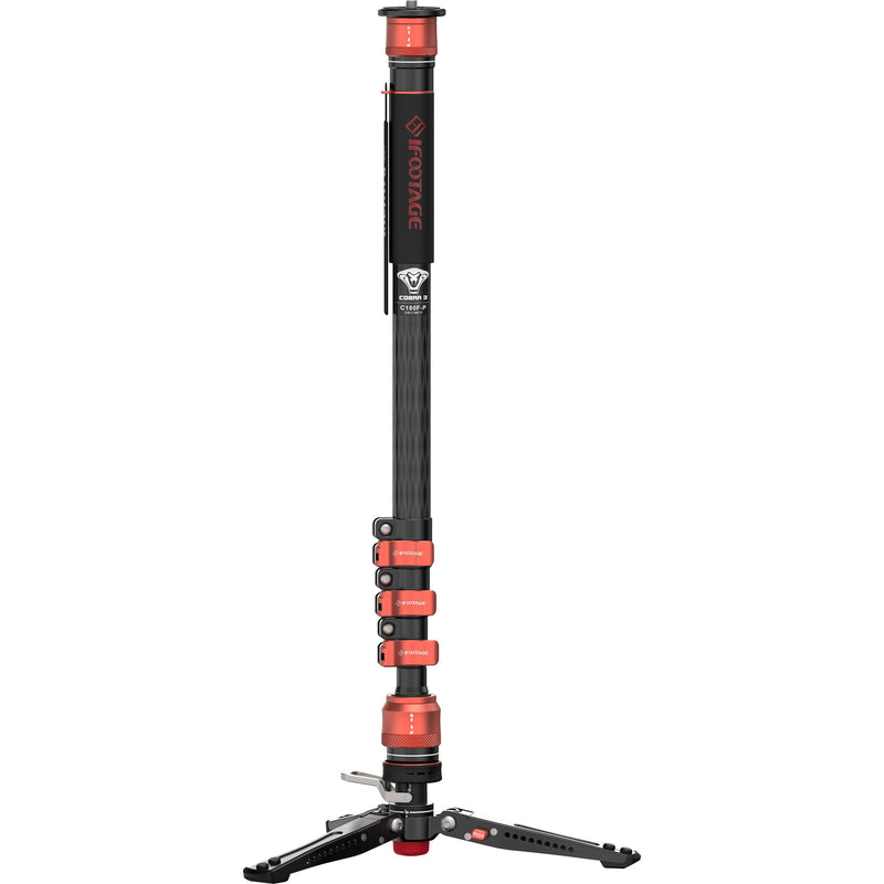 iFootage Cobra 3 Carbon Fiber Monopod with Pedal-Release Mini Tripod Base