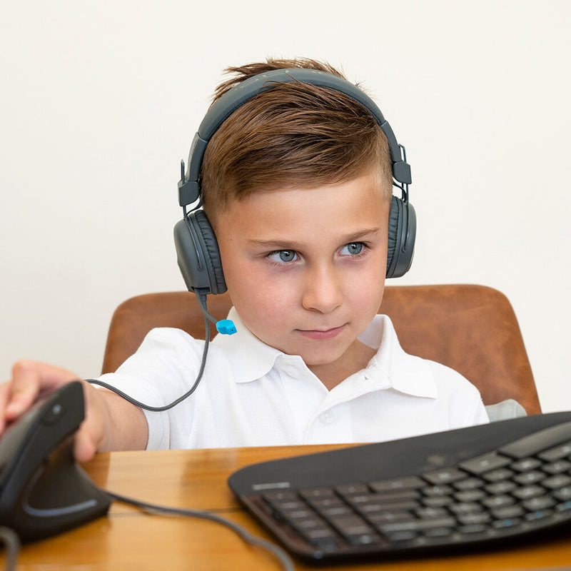 JLab JBuddies Learn On-Ear Kids Headphones (Gray and Blue)