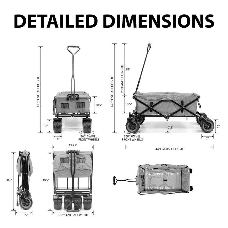 Creative Outdoor Distributor All-Terrain Folding Wagon (Gray)