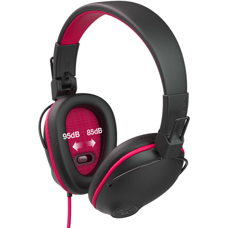 JLab JBuddies Pro Wired Over-Ear Kids Headphones (Black and Pink)
