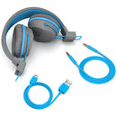 JLab JBuddies Studio Wireless On-Ear Kids Headphones (Gray and Blue)