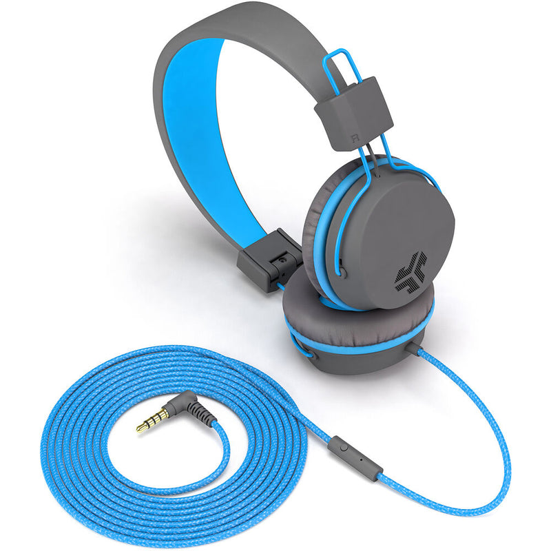 JLab JBuddies Studio On-Ear Kids Headphones (Gray and Blue)