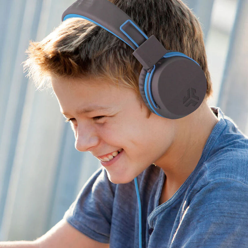 JLab JBuddies Studio On-Ear Kids Headphones (Gray and Blue)