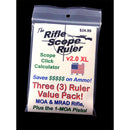 Rifle Scope Ruler Three Ruler XL Value Pack