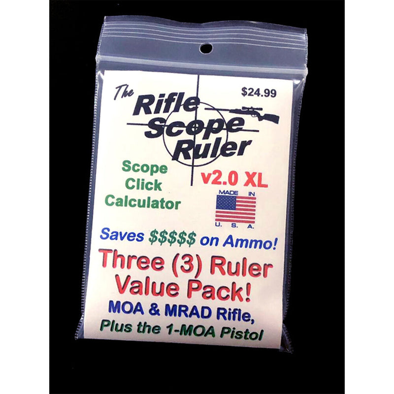 Rifle Scope Ruler Three Ruler XL Value Pack