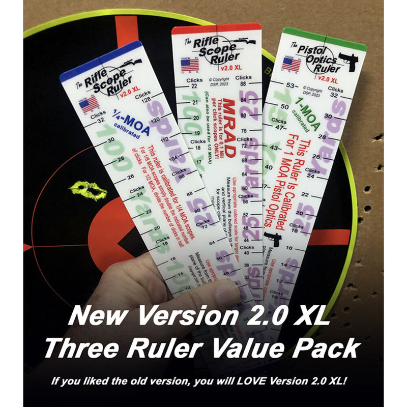 Rifle Scope Ruler Three Ruler XL Value Pack
