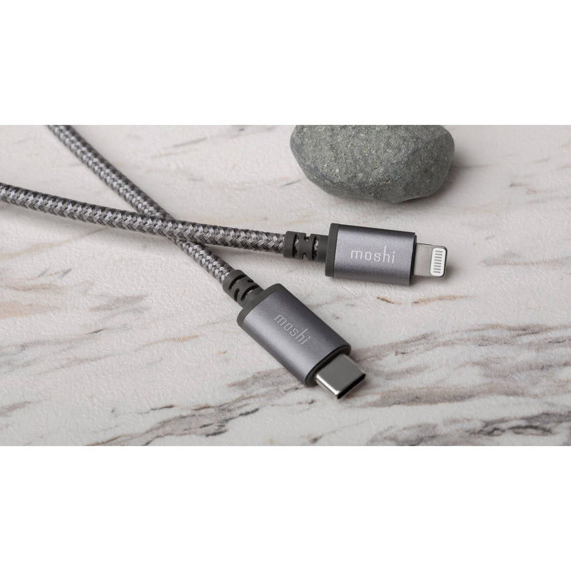 Moshi Integra USB-C Charge/Sync Cable with Lightning Connector (4', Titanium Gray)