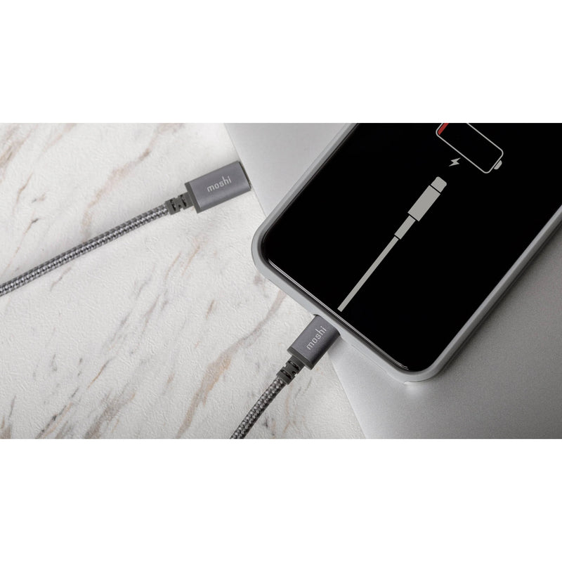 Moshi Integra USB-C Charge/Sync Cable with Lightning Connector (4', Titanium Gray)