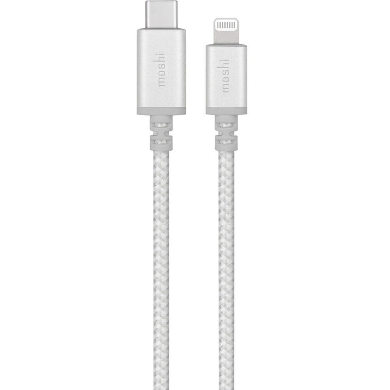 Moshi Integra USB-C Charge/Sync Cable with Lightning Connector (4', Jet Silver)