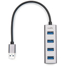 Rocstor Portable 4-Port USB-A Hub (Silver)