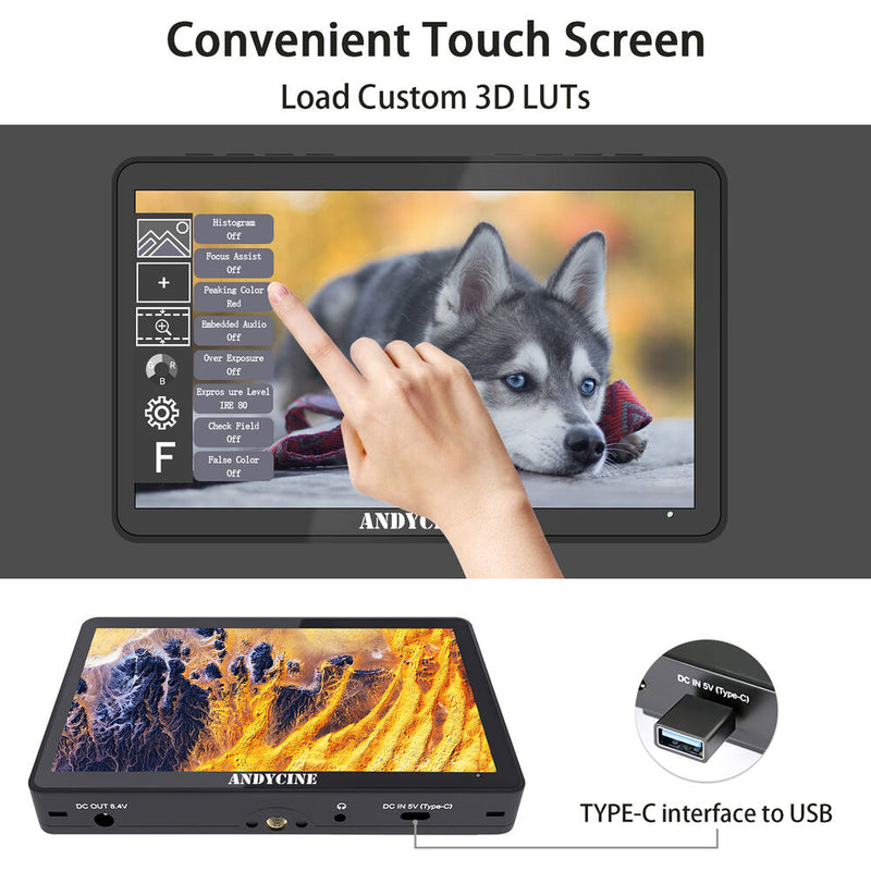 ANDYCINE A6 Max 6" Touchscreen HDMI On-Camera Monitor