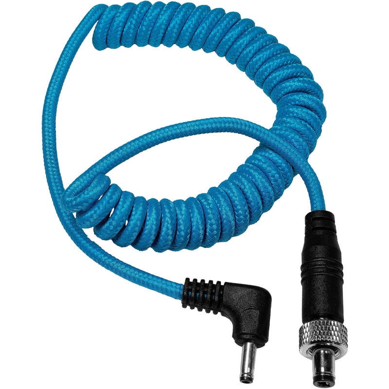 Kondor Blue Locking DC 2.1mm to Right-Angle DC 1.35mm Coiled Cable