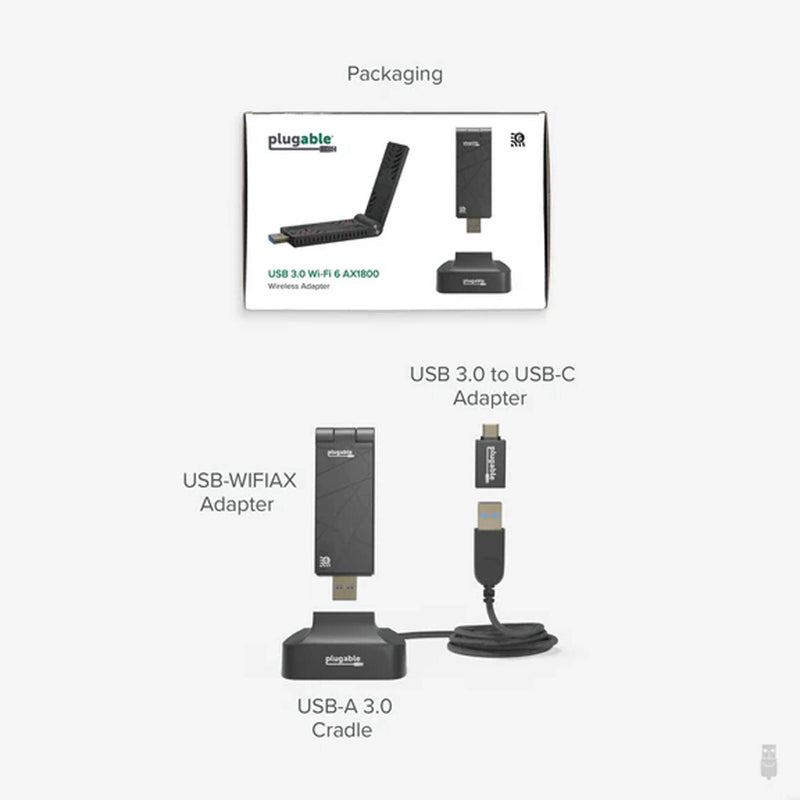 Plugable AX1800 Wi-Fi 6 USB-C Wireless Adapter