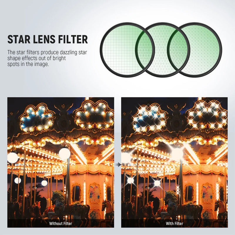 Neewer Star Filter Kit (58mm, 3-Piece)