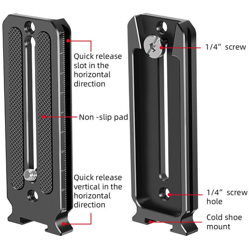 DigitalFoto Solution Limited DF-8131 Arca-Type Standard Vertical Baseplate with Cold Shoe Mount