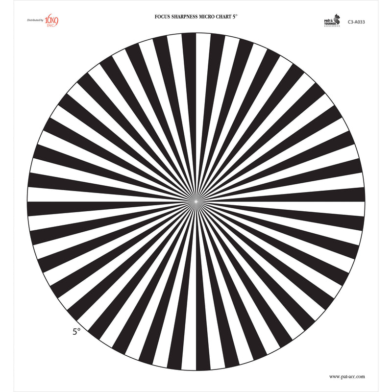 Pret a Tourner Focus Sharpness 5&deg; Spherical Lens Test Magnetic Calibration Chart