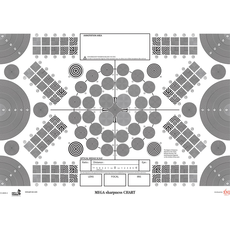 Pret a Tourner Mega Sharpness Box Spherical Lens Test with Magnetic Calibration Chart