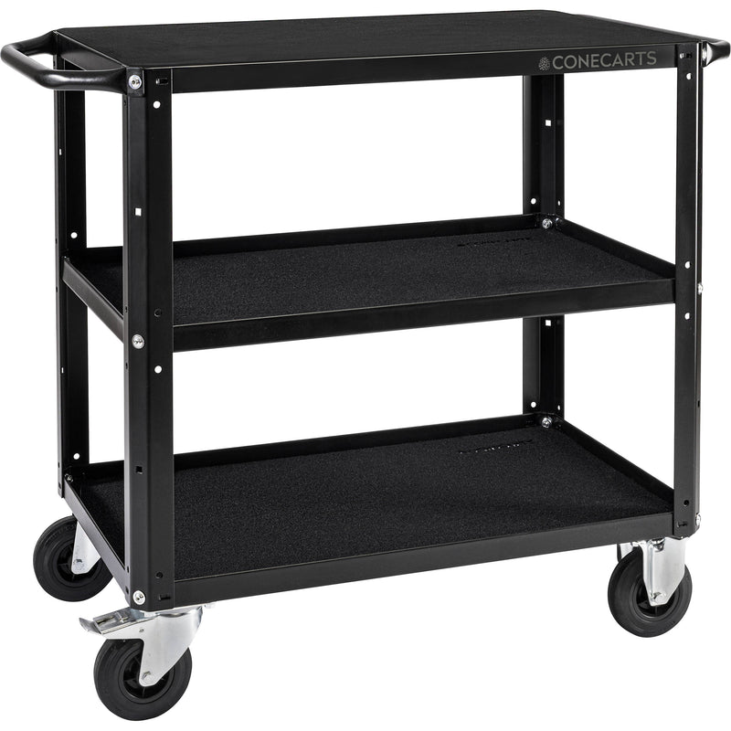 ConeCarts Small 3-Shelf Workstation Cart