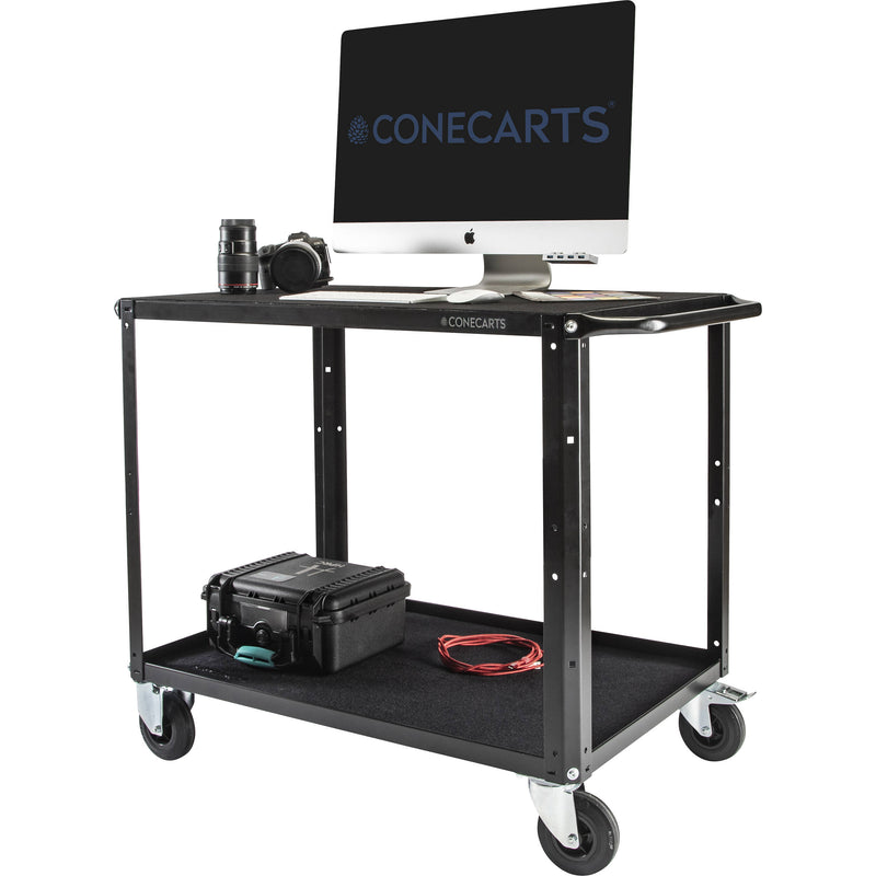 ConeCarts Large 2-Shelf Workstation Cart
