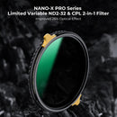 K&F Concept Nano-X Pro Series CPL+ND2-32 Filter (67mm, 1 to 5-Stop)