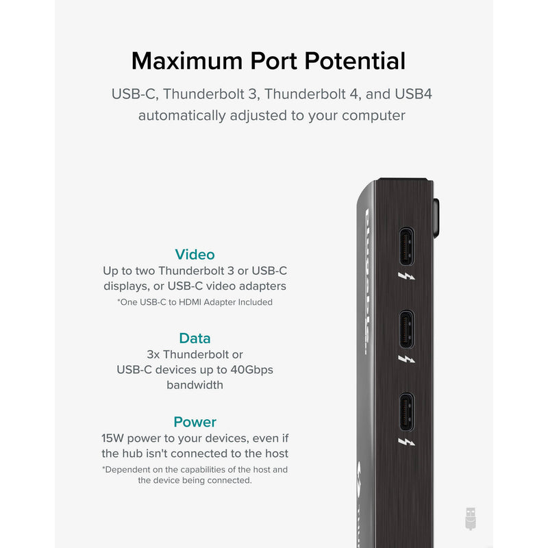 Plugable 3-Port Thunderbolt 4 and USB4 Hub