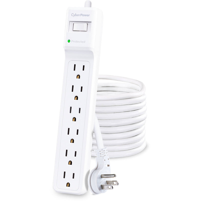 CyberPower B625 Essential 6-Outlet Surge Protector (White)
