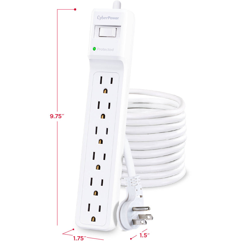 CyberPower B625 Essential 6-Outlet Surge Protector (White)