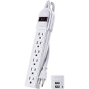CyberPower 6-Outlet Surge Protector with 2 USB-A Ports Kit (2-Pack, White)