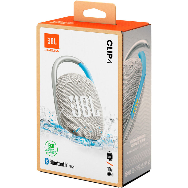JBL Clip 4 Eco Ultra-Portable Waterproof Bluetooth Speaker (Cloud White)