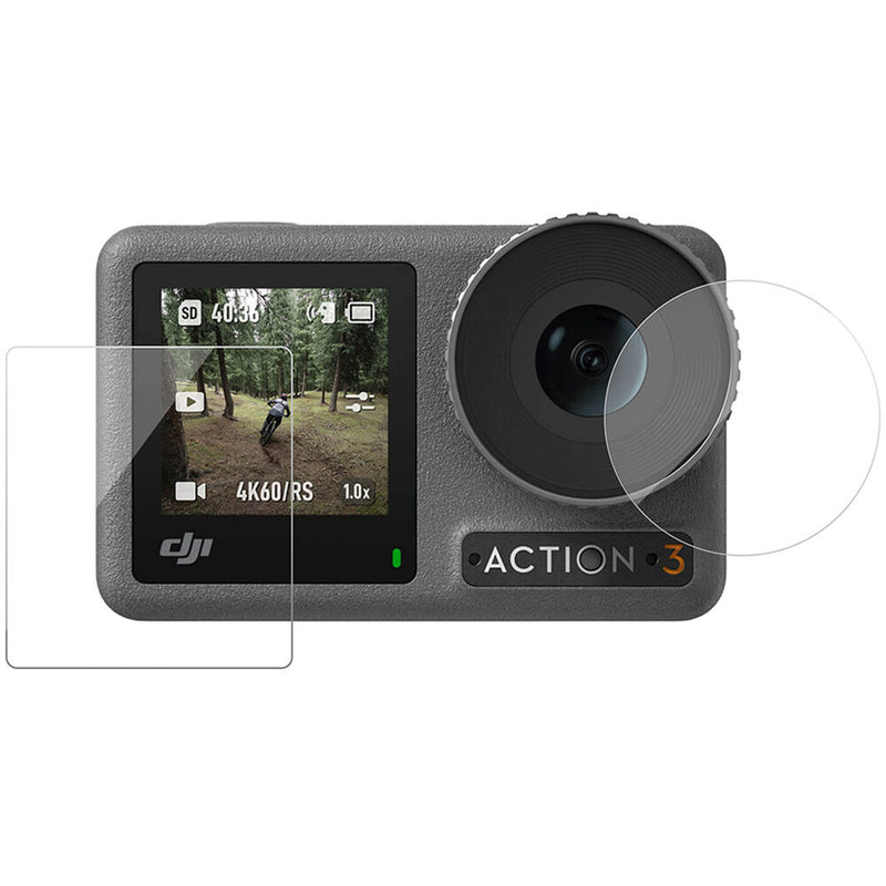 TELESIN Tempered Protective Film Set for DJI Action 3 Camera