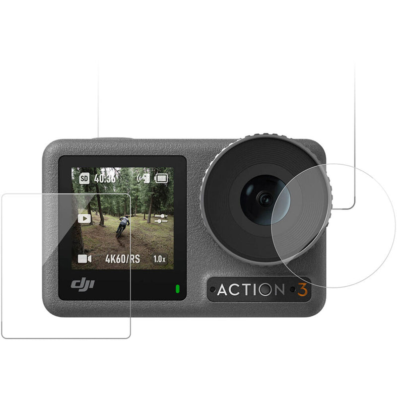 TELESIN Tempered Protective Film Set for DJI Action 3 Camera