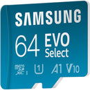 Samsung 64GB EVO Select UHS-I microSDXC Memory Card with SD Adapter