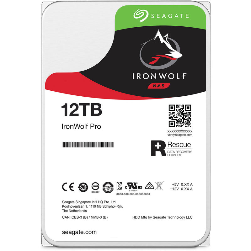 Seagate 12TB IronWolf Pro 7200 rpm SATA III 3.5" Internal NAS HDD (CMR)