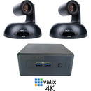 AIDA Imaging 2 x HD NDI HX PTZ 18x Zoom Cameras + Splyce NDI Switcher + vMix 4K Bundle