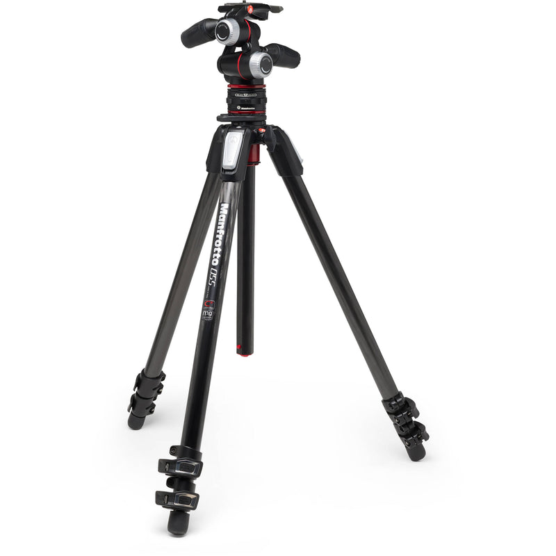 Manfrotto MT055CXPRO3 Carbon Fiber Tripod with MHXPRO-3W Head & Move Quick Release Kit