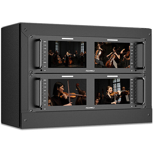 FeelWorld D71 PLUS Dual 7" 3 RU Rackmount 4K HDMI Monitor