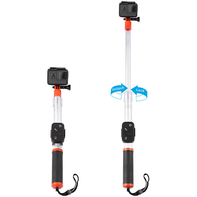 TELESIN Floating Translucent Waterproof Selfie Stick for Action Camera