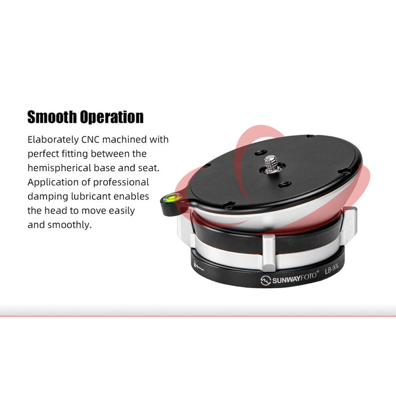 Sunwayfoto LB-90L Leveling Base&nbsp;with External Bubble Level (Silver)