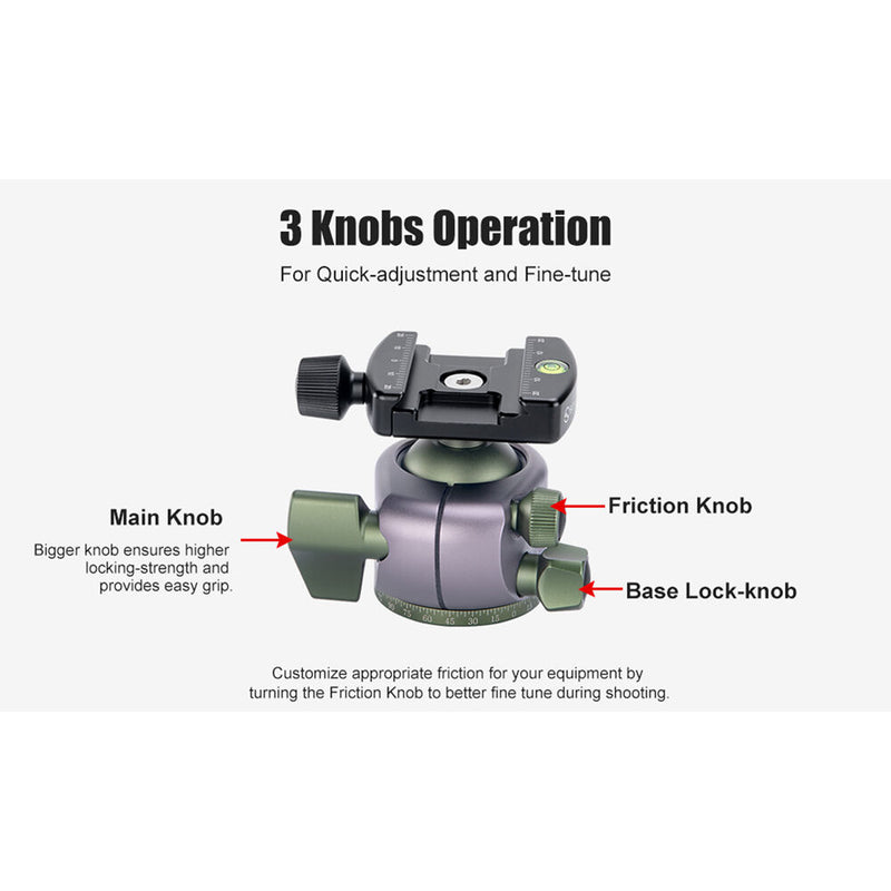 Sunwayfoto TH-40S Low-Profile High Locking-Strength Ball Head