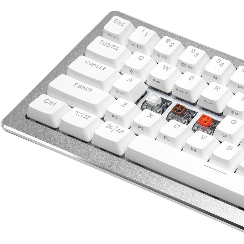 Cooler Master CK720 65% Customizable Mechanical Keyboard (Silver White, White Switches)