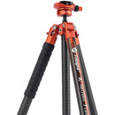 Fotopro X-Aircross 3 Carbon&nbsp;Lite Fiber Travel Tripod with FPH-32Q Ball Head (Flame Orange)
