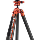 Fotopro X-Aircross 3 Carbon&nbsp;Lite Fiber Travel Tripod with FPH-32Q Ball Head (Flame Orange)